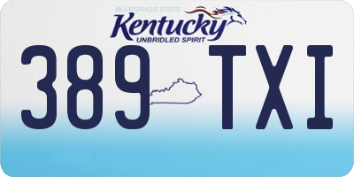 KY license plate 389TXI
