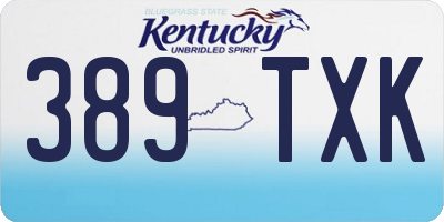 KY license plate 389TXK