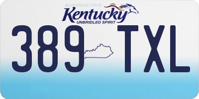 KY license plate 389TXL