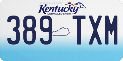 KY license plate 389TXM