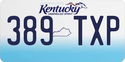 KY license plate 389TXP