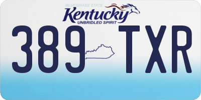 KY license plate 389TXR