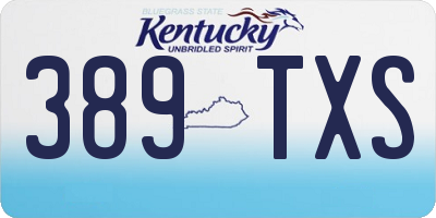 KY license plate 389TXS