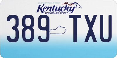 KY license plate 389TXU