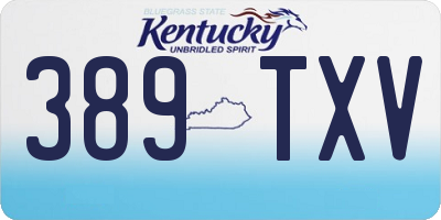 KY license plate 389TXV