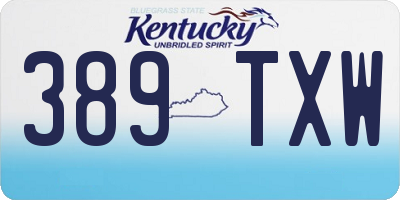 KY license plate 389TXW