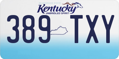 KY license plate 389TXY