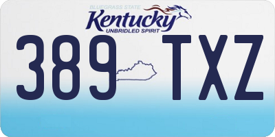 KY license plate 389TXZ