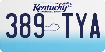 KY license plate 389TYA