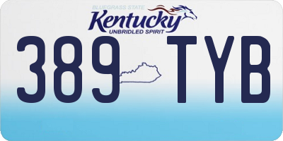 KY license plate 389TYB