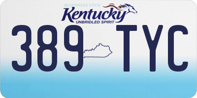 KY license plate 389TYC