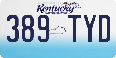 KY license plate 389TYD