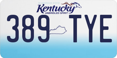 KY license plate 389TYE