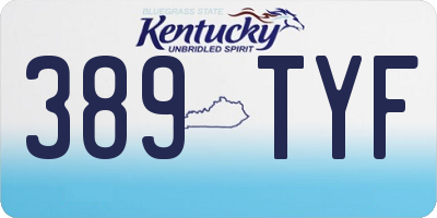 KY license plate 389TYF