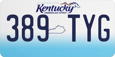 KY license plate 389TYG
