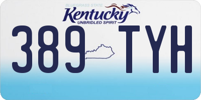 KY license plate 389TYH