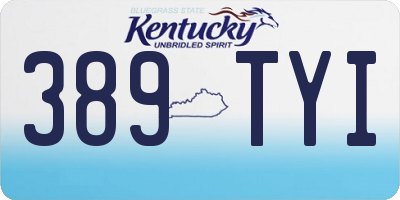KY license plate 389TYI