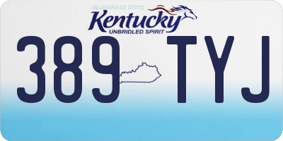 KY license plate 389TYJ