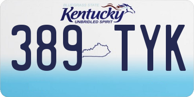 KY license plate 389TYK
