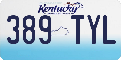 KY license plate 389TYL