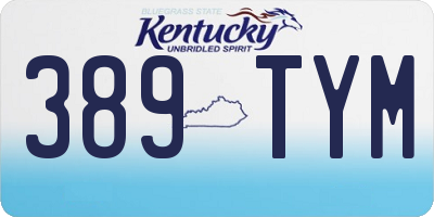 KY license plate 389TYM