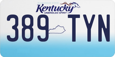 KY license plate 389TYN