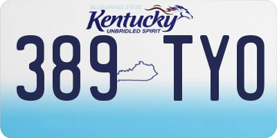 KY license plate 389TYO