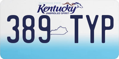 KY license plate 389TYP