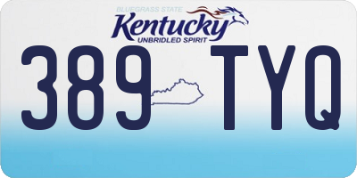 KY license plate 389TYQ