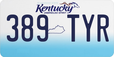 KY license plate 389TYR