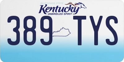 KY license plate 389TYS