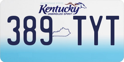 KY license plate 389TYT