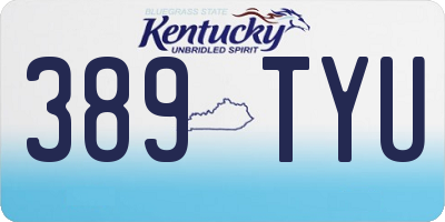 KY license plate 389TYU