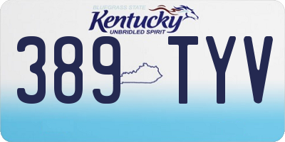 KY license plate 389TYV