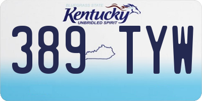 KY license plate 389TYW