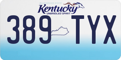 KY license plate 389TYX
