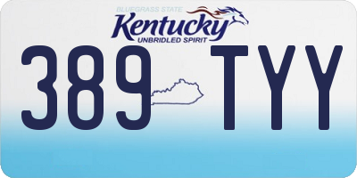 KY license plate 389TYY