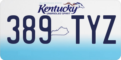 KY license plate 389TYZ
