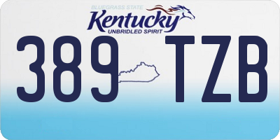 KY license plate 389TZB