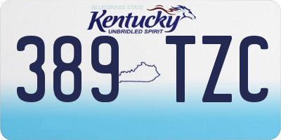 KY license plate 389TZC