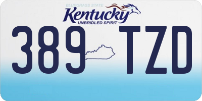 KY license plate 389TZD