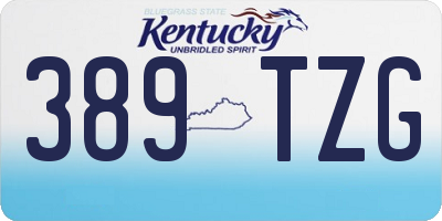 KY license plate 389TZG