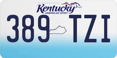 KY license plate 389TZI