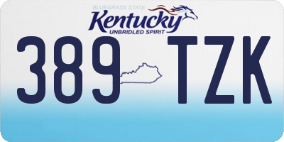 KY license plate 389TZK
