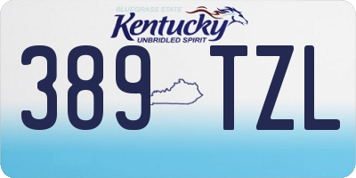 KY license plate 389TZL