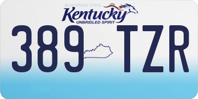 KY license plate 389TZR
