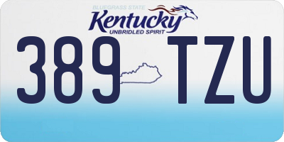 KY license plate 389TZU