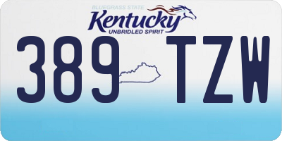 KY license plate 389TZW