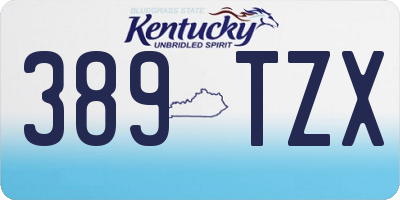 KY license plate 389TZX