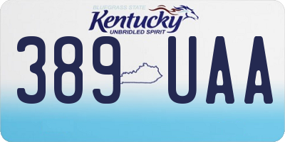 KY license plate 389UAA